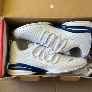 White and blue puma sneakers size 6c